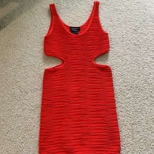 Bebe Red Cut Out dress